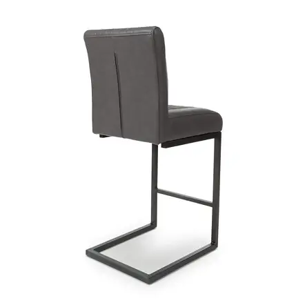 Flair Archer Cantilever Leather Effect Grey Bar Chair (Pair)