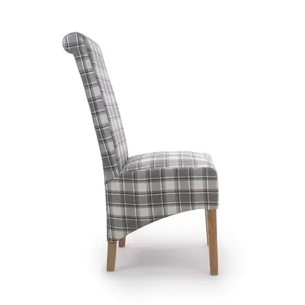 Flair Krista Roll Back Herringbone Check Cappuccino Dining Chair (Pair)