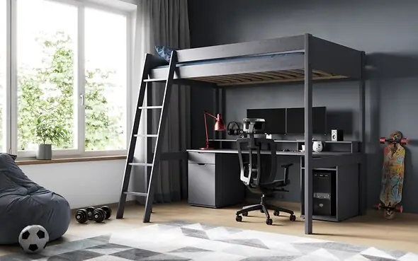 Noomi Tera Solid Wood Small Double Gaming High Sleeper (FSC-Certified)
