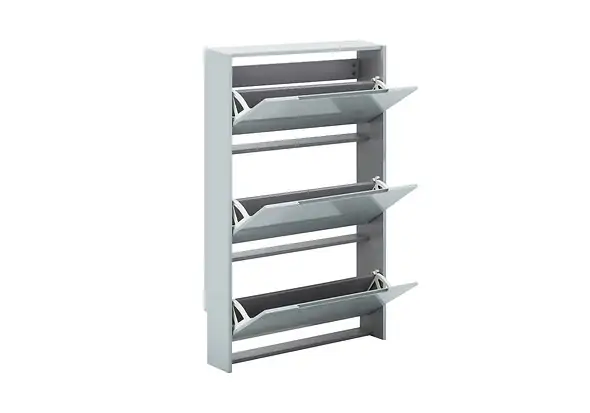 GFW Narrow High Gloss 3 Tier Shoe Cabinet