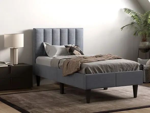 Flair Riverside Linen Fabric Bed Grey

