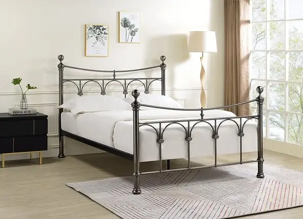 Limelight Gamma Bed Frame In Black Antique Nickel