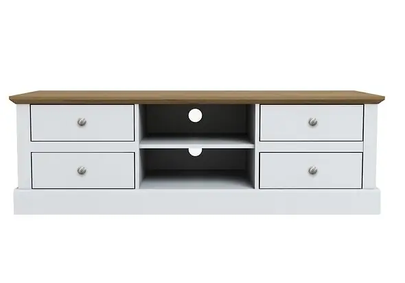 LPD Devon White & Oak 4 Drawer TV Unit