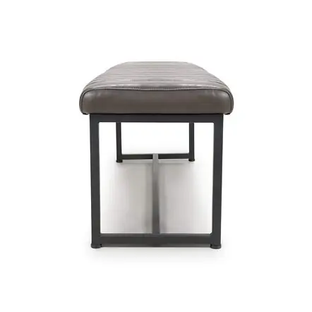Flair Archer Leather Effect Grey Bench