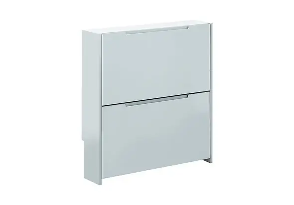 GFW Narrow High Gloss 2 Tier Shoe Cabinet