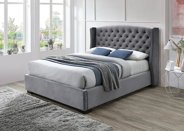 Sareer Ambassador Dark Grey Fabric Ottoman Bed Frame