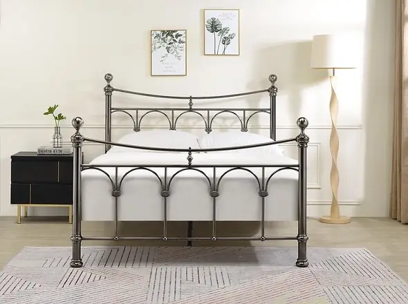 Limelight Gamma Bed Frame In Black Antique Nickel