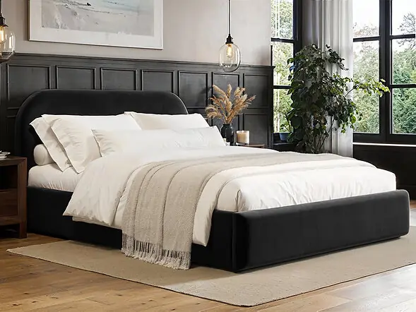 Flair Alba Ottoman Bed Black Velvet
