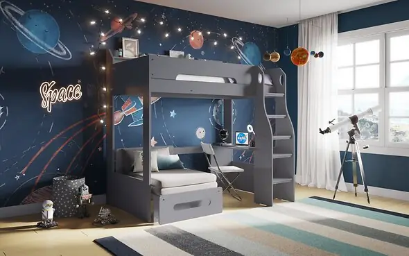 Flair Cosmic Futon High Sleeper Grey 