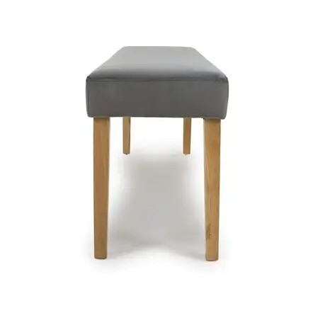 Flair Durham Large Backless Brushed Velvet Grey Bench