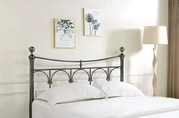 Limelight Gamma Bed Frame In Black Antique Nickel