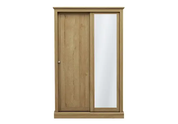 LPD Devon Oak 2 Door Sliding Mirrored Wardrobe
