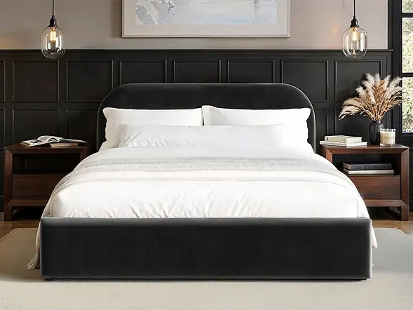 Flair Alba Ottoman Bed Black Velvet