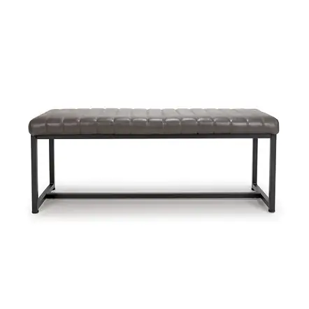 Flair Archer Leather Effect Grey Bench