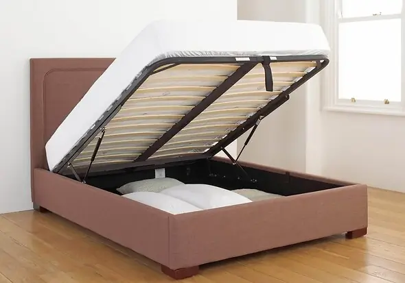 Artisan Fabric Detailed Ottoman Bed Frame
