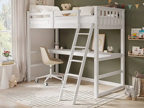 Flair Jules High Sleeper with Desk White