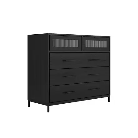 LPD Edison Matte Black & Reeded Chest