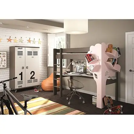 Mathy By Bols Dominique Highsleeper Bed With Desk & Bookcase
