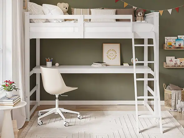 Flair Jules High Sleeper with Desk White
