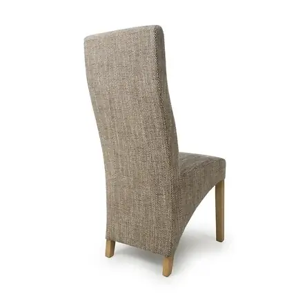 Flair Baxter Wave Back Tweed Oatmeal Dining Chair (Pair)