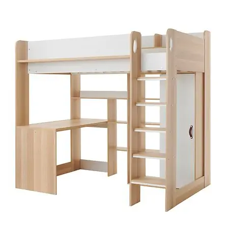 Flair Ava High Sleeper Bed with Desk, Wardrobe and Storage