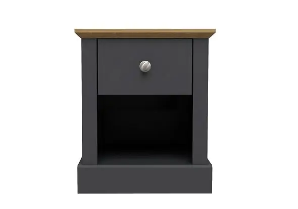 LPD Devon 1 Drawer Charcoal & Oak Lamp Table