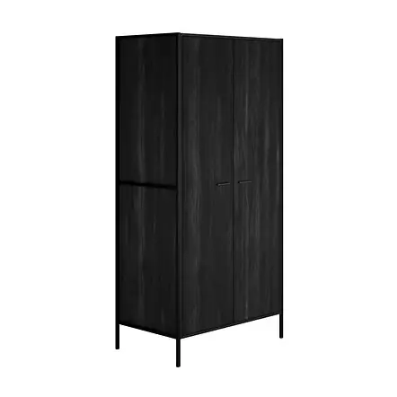 LPD Hoxton Black 2 Door Wardrobe