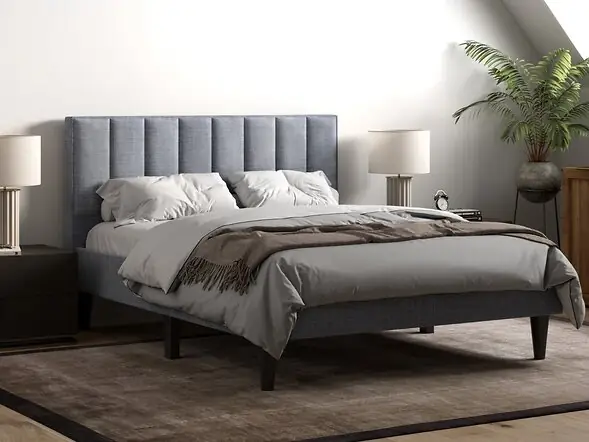 Flair Riverside Fabric Bed Grey-Double
