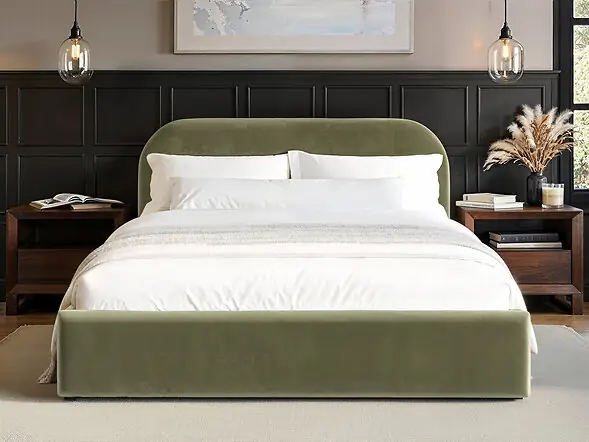 Flair Alba Ottoman Bed Khaki Velvet