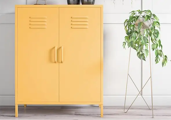 Novogratz Cache 2 Door Metal Locker Storage Cabinet