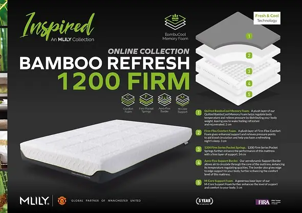 Mlily Bamboo Refresh 1200 Firm Mattress