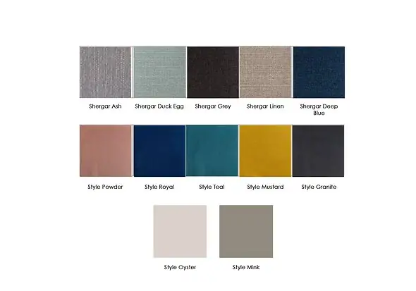 Sweet Dreams Harmony Fabric Divan Bed Frame Elegant design available in 4 sizes and 12 fabrics drawer and ottoman options