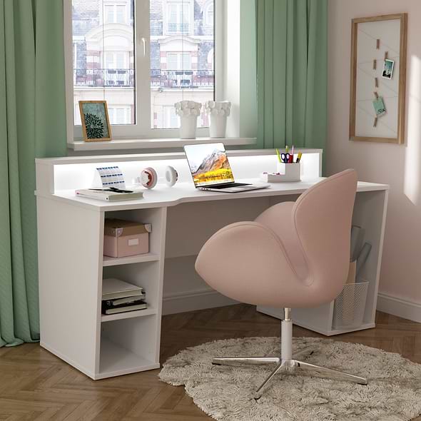 Flair Power X Gaming Desk White