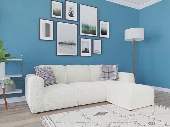 Flair Manon Boucle 3 Seater Corner Sofa Cream