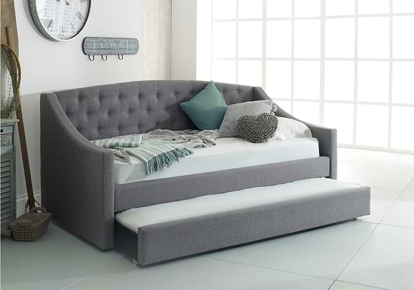 Flair Aurora Grey Fabric Daybed With Trundle
