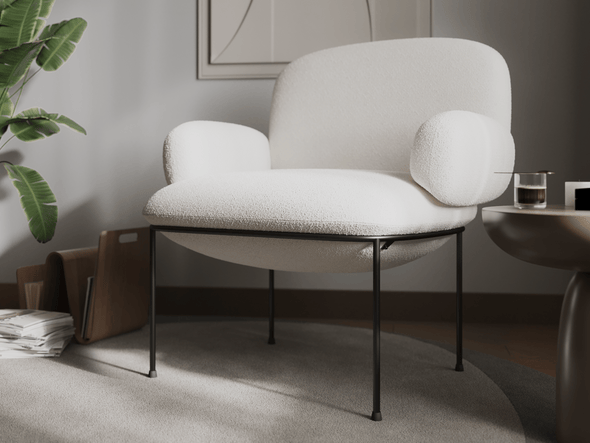 Flair Byani Boucle Accent Chair Cream