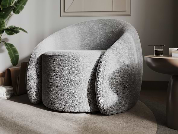 Flair Aelia Boucle Teddy Accent Swivel Chair