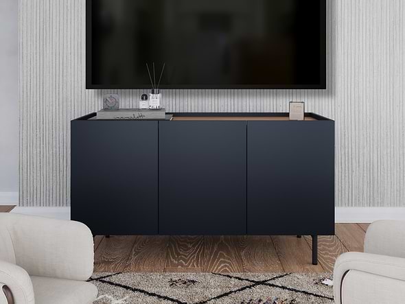 Flair Mino TV Stand Sideboard Dark Grey and Oak (120x42)