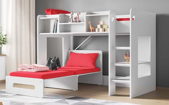 Flair Wizard Junior Mid High Sleeper With Pull Out Futon
