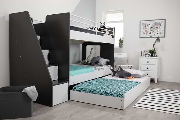 Flair Jasper Bunk Bed With Trundle Bed and Staircase
