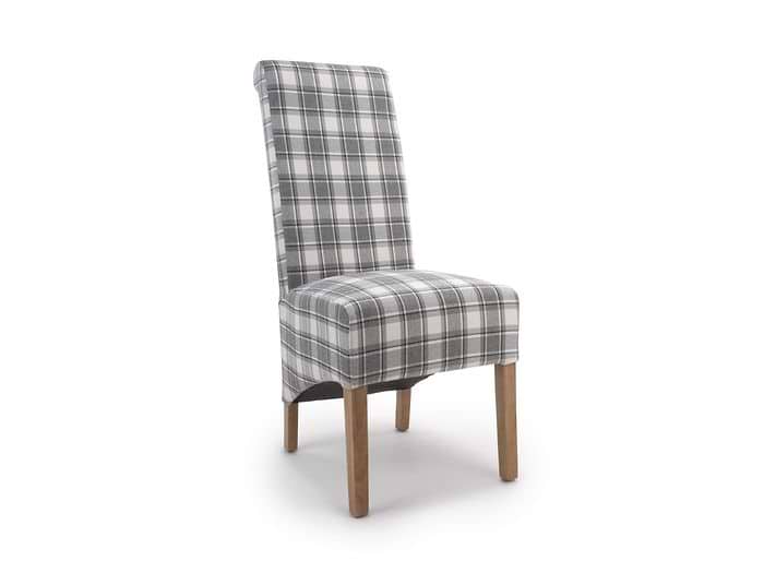 Flair Krista Roll Back Herringbone Check Cappuccino Dining Chair (Pair) Flair Krista Roll Back Herringbone Check Cappuccino Dining Chair (Pair)