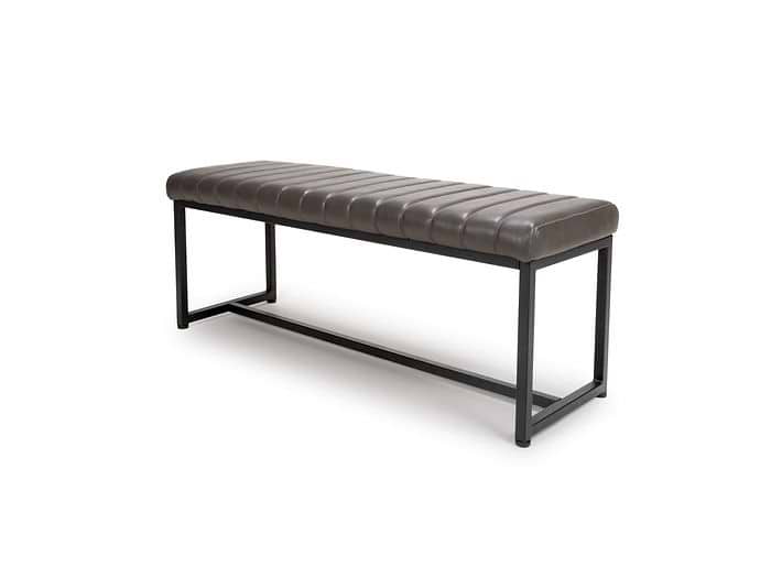 Flair Archer Leather Effect Grey Bench