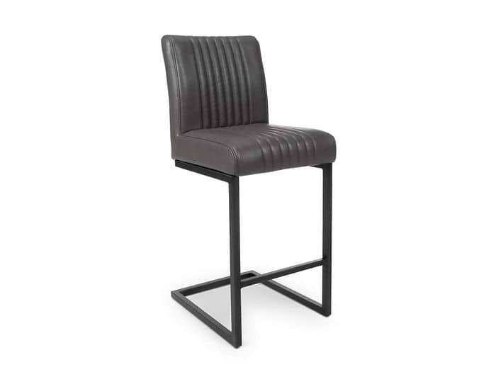 Flair Archer Cantilever Leather Effect Grey Bar Chair (Pair)