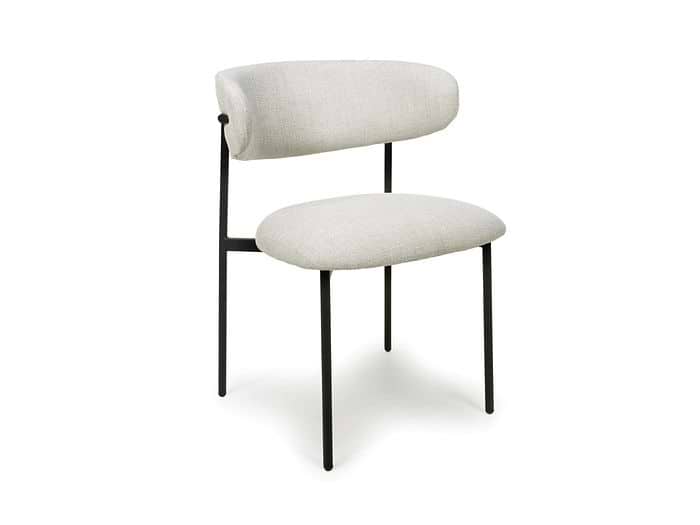 Flair Marisa Linen Effect Natural Dining Chair (Pair)