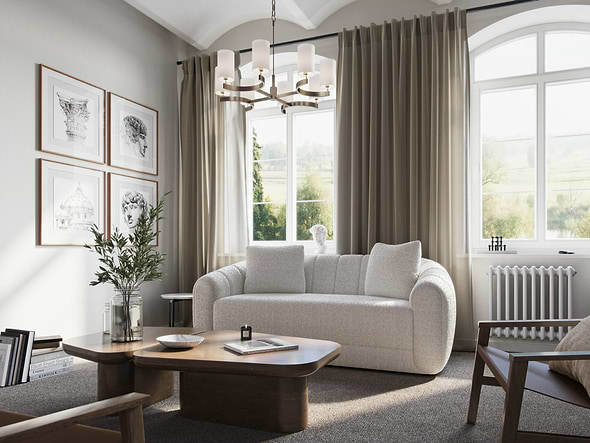 Flair Sidonie 2 Seater Boucle Sofa Cream