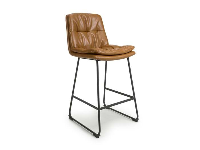 Flair Argyle Leather Effect Bar Chair (Pair)
