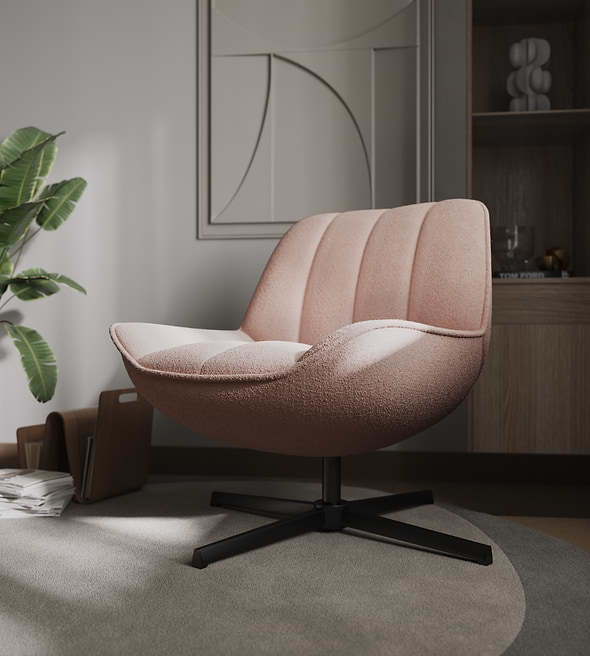 Flair Tivaro Swivel Boucle Accent Chair