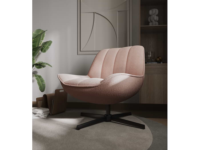 Flair Tivaro Swivel Boucle Accent Chair
