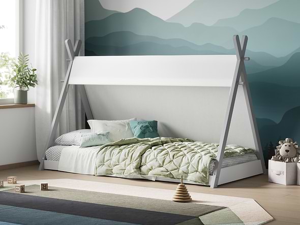 Flair Apache Canvas Tipi Wooden Bed Frame Grey
