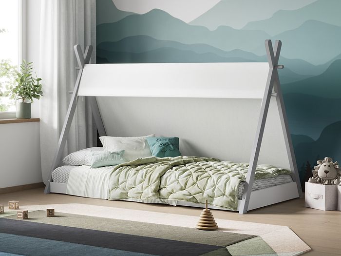 Flair Apache Canvas Tipi Wooden Bed Frame Grey
